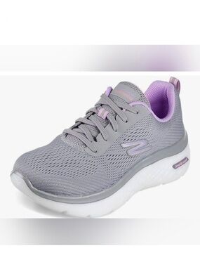 Skechers Women's Gray and Lavender Slip-On Athletic Sneaker